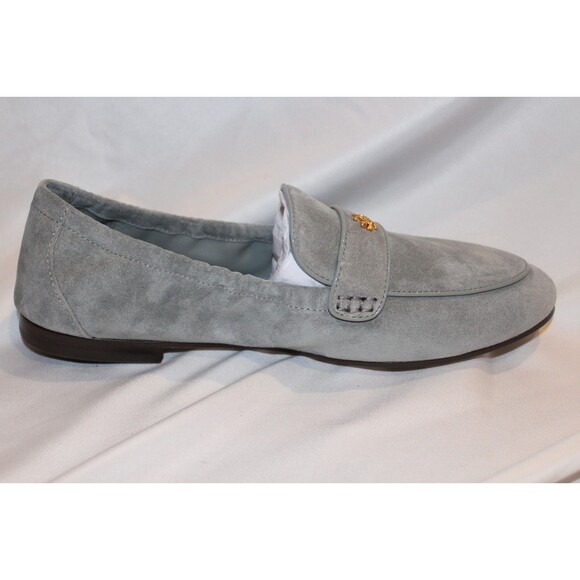 Tory‎ Burch Women's Suede Double T Ballet Loafer Blue Lapis/Gray NIB $268 - Picture 6 of 7